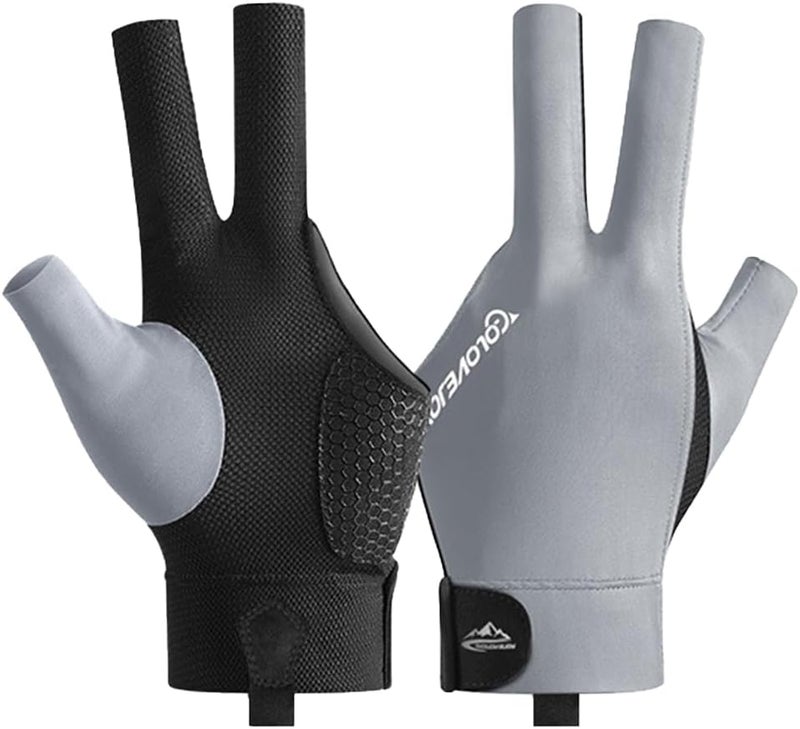 Wnddle Pool Glove Left Hand, Billiards Glove, Billiard Pool Gloves for Left Hand 3 Finger, Snooker Cue Sport Glove Popular Sizes for Men & Women - Image 1